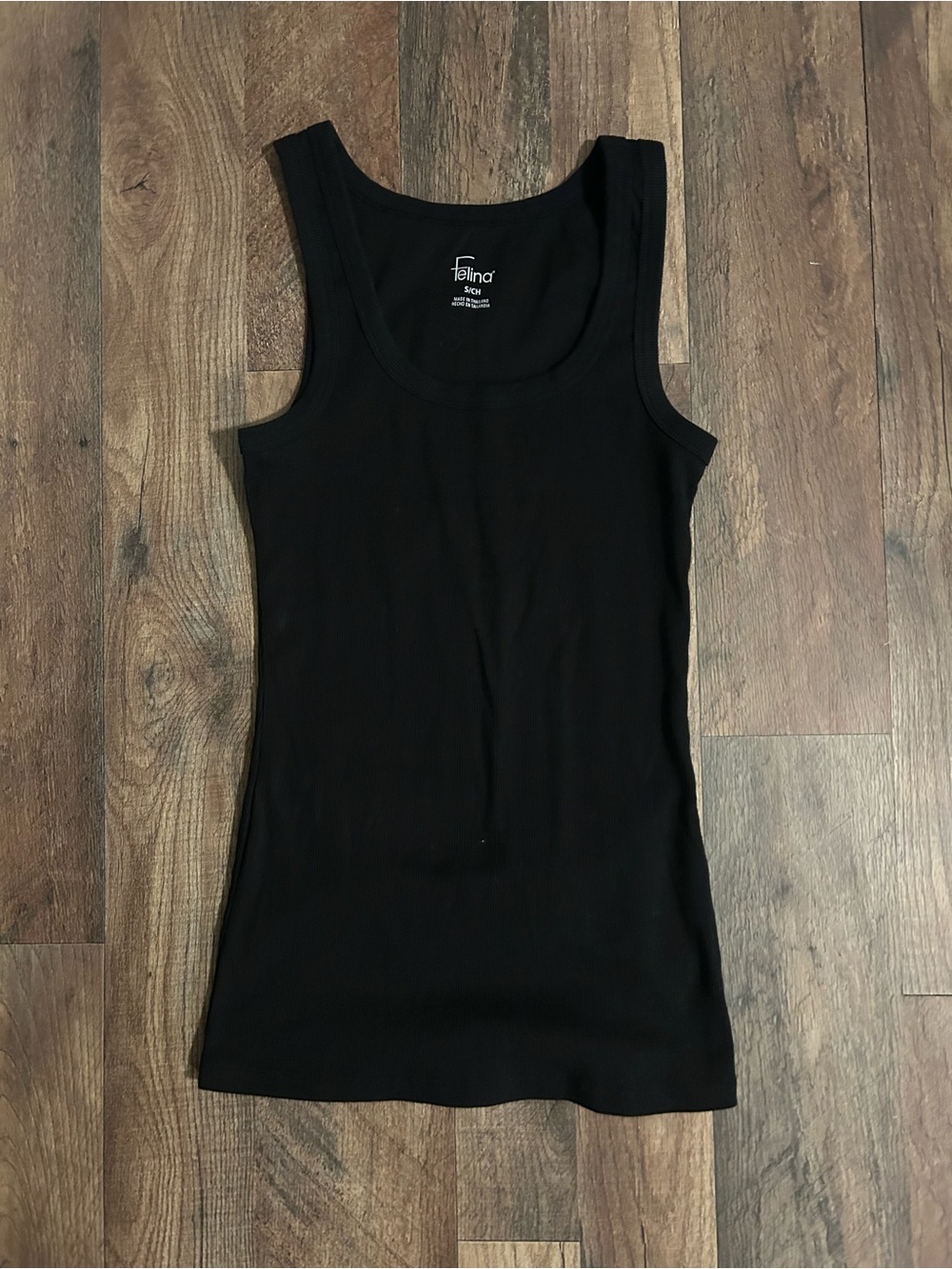 Felina Black Ribbed Tank Top
